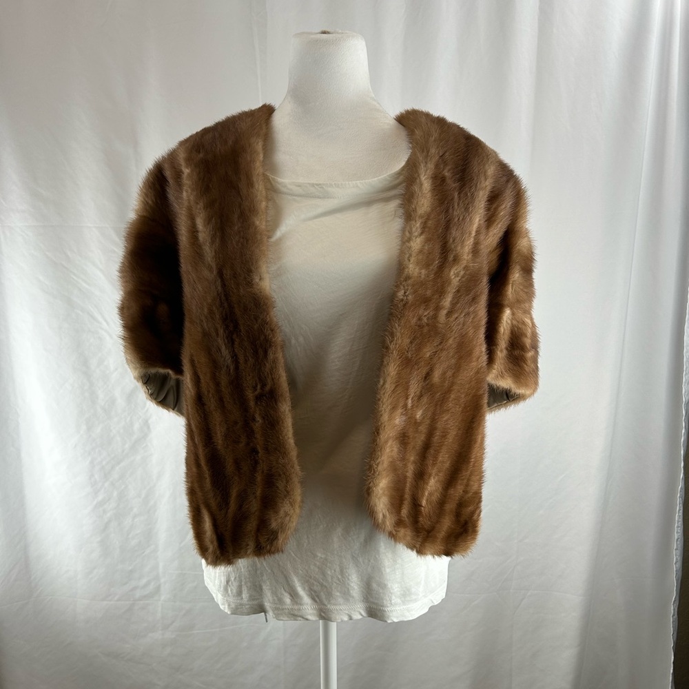 Authentic Autumn Haze Real Mink Fur Stole Circa 1940 OS EUC